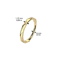 Implant Grade Titanium Gold PVD Ridged Design Nose Hoop Hinged Clicker Ring