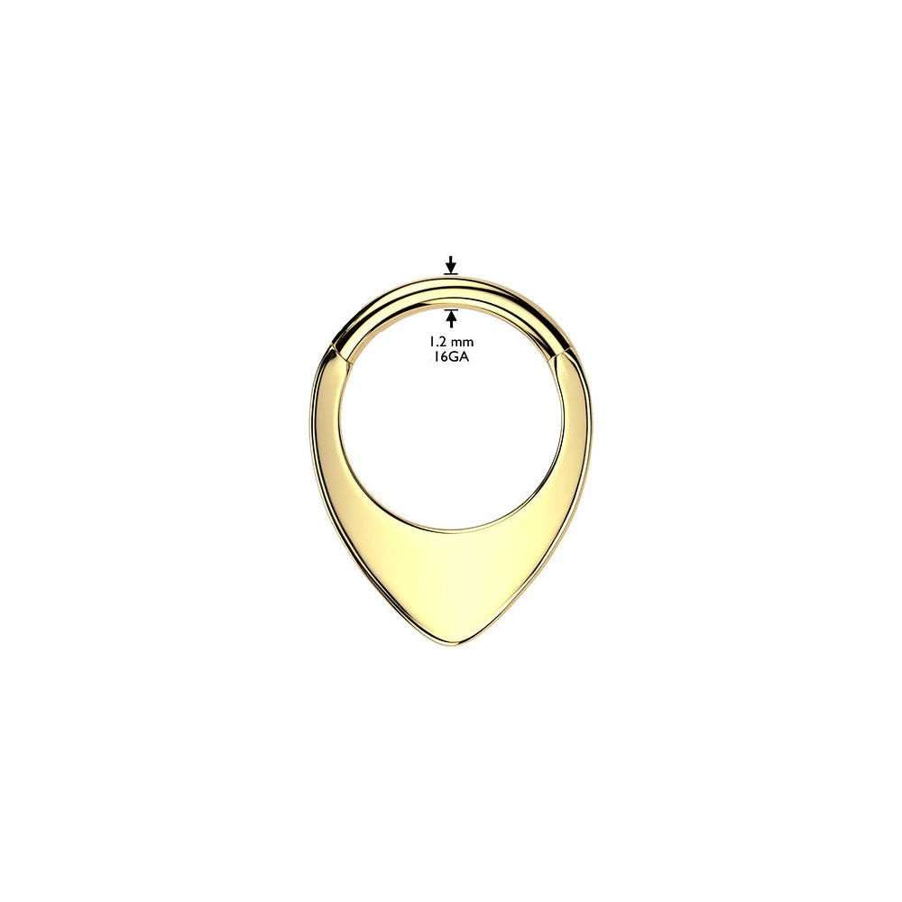 Implant Grade Titanium Thick Flat V Shape Septum Hinged Clicker Hoop