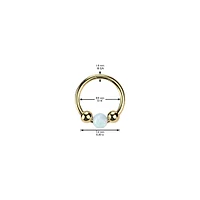 Implant Grade Titanium White Opal Ball Hinged Clicker Hoop