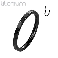 Implant Grade Titanium Black PVD Faceted Edge Hinged Cartilage Clicker Hoop