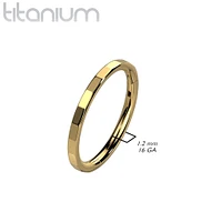 Implant Grade Titanium Gold PVD Faceted Edge Hinged Cartilage Clicker Hoop