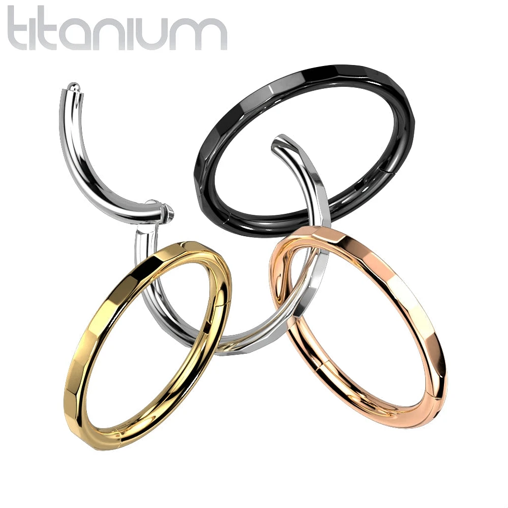 Implant Grade Titanium Faceted Edge Hinged Cartilage Clicker Hoop