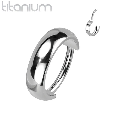 High Polished Implant Grade Titanium Clicker Hinged Hoop