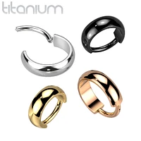 High Polished Implant Grade Titanium Gold PVD Clicker Hinged Hoop