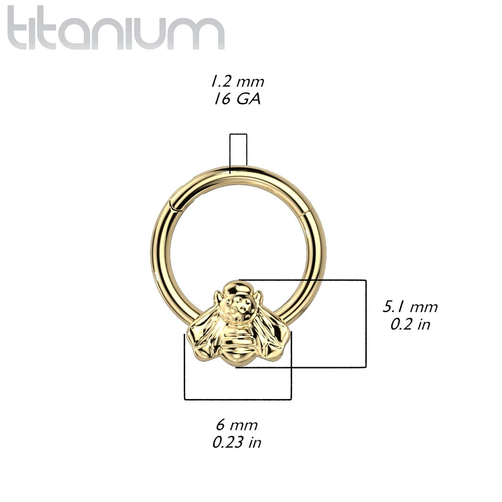 Implant Grade Titanium Bee Daith Septum Hinged Clicker Hoop