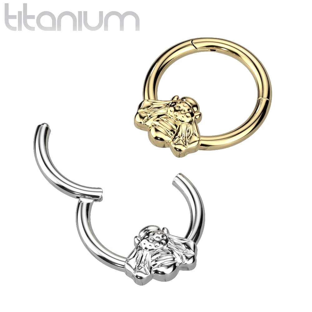 Implant Grade Titanium Bee Daith Septum Hinged Clicker Hoop