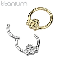 Implant Grade Titanium Gold PVD Bee Daith Septum Hinged Clicker Hoop