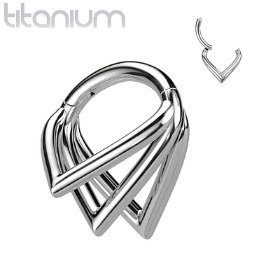 Implant Grade Titanium Multi Triangle Cuff Hinged Clicker Hoop