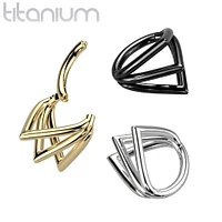 Implant Grade Titanium Multi Triangle Cuff Hinged Clicker Hoop