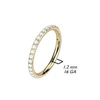 Implant Grade Titanium Pearl Studded Hinged Cartilage Clicker Hoop