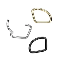 Implant Grade Titanium Black PVD Wide V Shape Hinged Septum Clicker Hoop