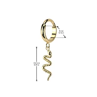 Implant Grade Titanium Black PVD Snake Dangle Hinged Clicker Hoop