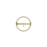 Implant Grade Titanium Gold PVD White CZ Hinged Clicker Nipple Shield