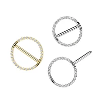 Implant Grade Titanium White CZ Hinged Clicker Nipple Shield