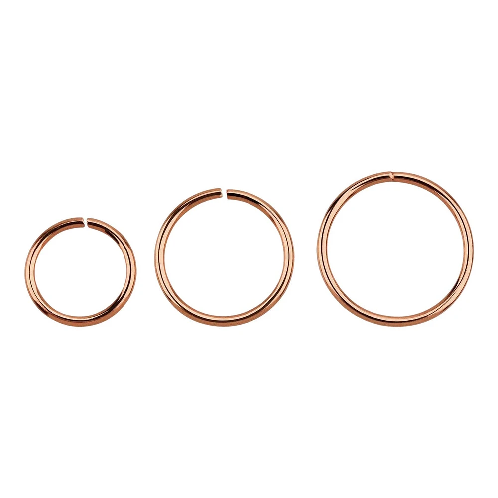 Rose Gold Plated 925 Sterling Silver Seamless Nose Ring Hoop