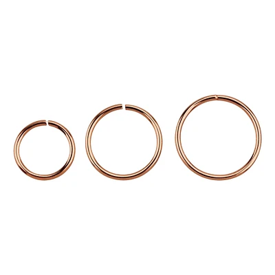 Rose Gold Plated 925 Sterling Silver Seamless Nose Ring Hoop