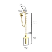 Pair of 316L Surgical Steel White CZ Cross Chain Dangle Earring Studs