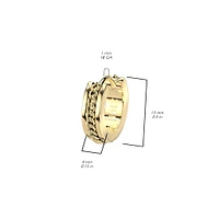 Pair of 316L Surgical Steel Gold PVD Chain Link Design Hinged Hoop Earrings