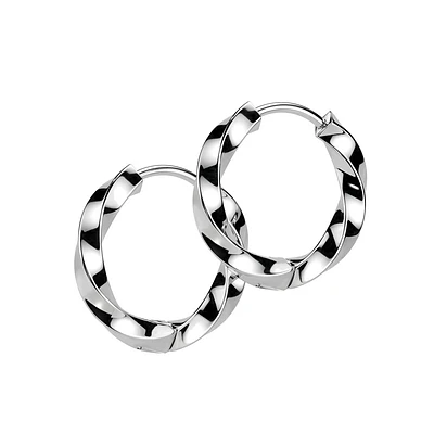 Pair of 316L Surgical Steel Twisted Hoop Earrings