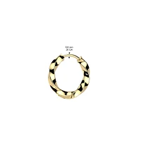 Pair of 316L Surgical Steel Gold PVD Twisted Hoop Earrings