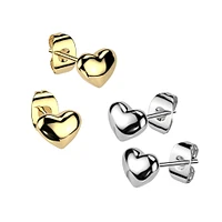 Pair of 316L Surgical Steel Heart Stud Earrings