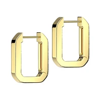 Pair of 316L Surgical Steel Gold PVD Rectangle Squared Hoop Earrings