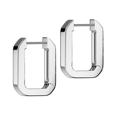 Pair of 316L Surgical Steel Rectangle Squared Hoop Earrings