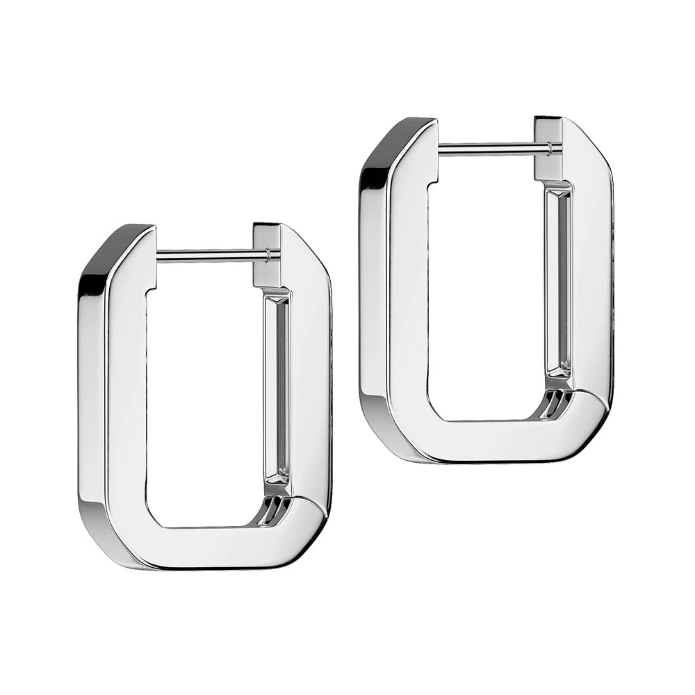 Pair of 316L Surgical Steel Rectangle Squared Hoop Earrings