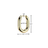 Pair of 316L Surgical Steel Gold PVD Rounded Oval Hinged Hoop Earrings