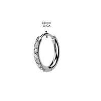 Pair of 316L Surgical Steel White CZ Dainty Hoop Earrings