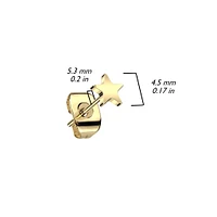 Pair of Implant Grade Titanium Simple Dainty Star Shaped Stud Earrings