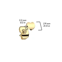 Pair of Implant Grade Titanium Simple Dainty Heart Shaped Stud Earrings