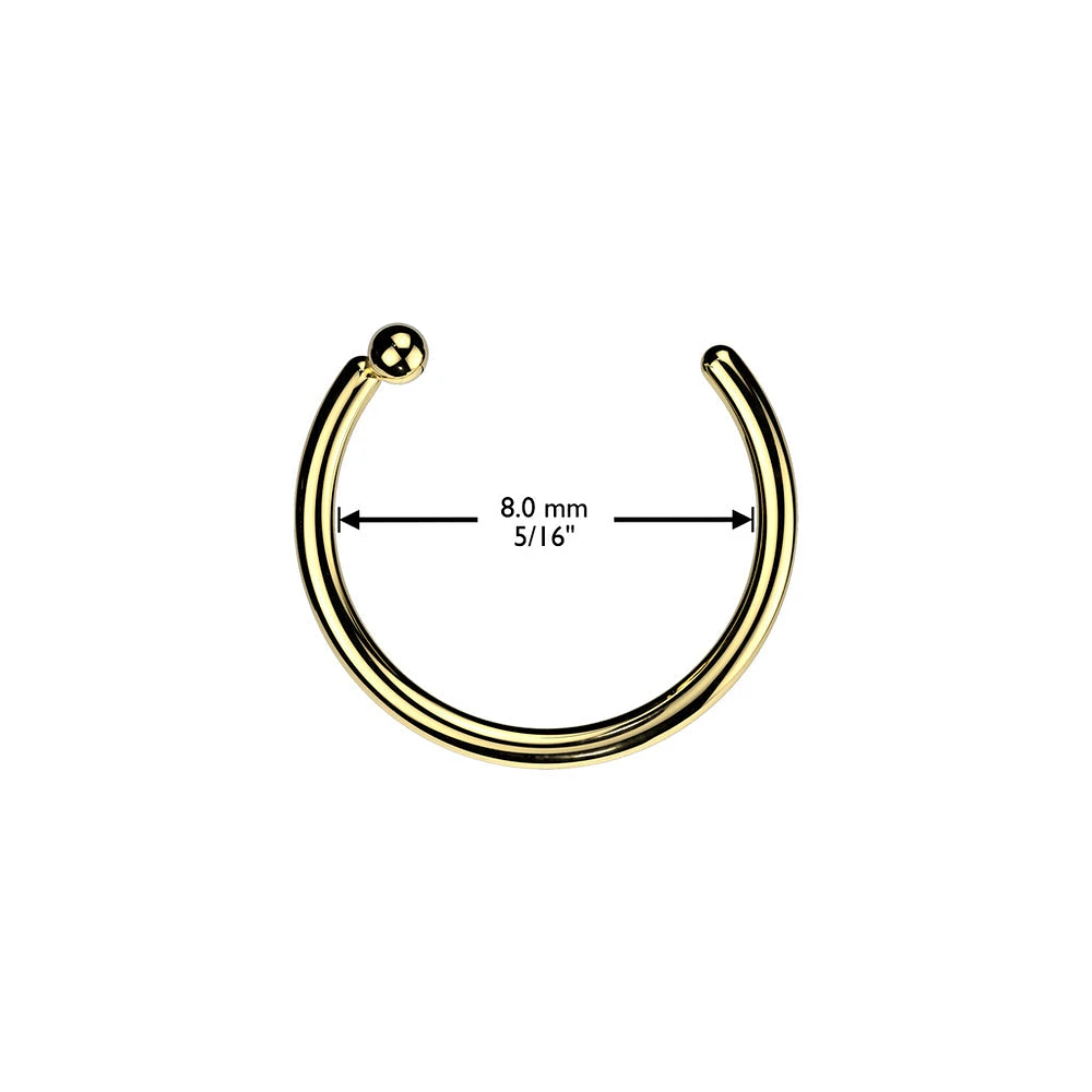 Implant Grade Titanium Nose Hoop Ring With Bar Stopper