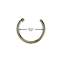 Implant Grade Titanium Nose Hoop Ring With Bar Stopper