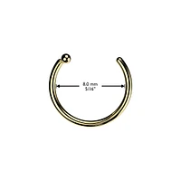Implant Grade Titanium Black PVD Nose Hoop Ring With Bar Stopper