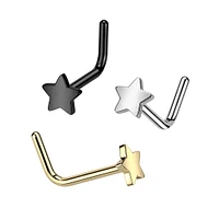 Implant Grade Titanium Star L-Shaped Nose Ring Stud