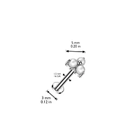 Implant Grade Titanium Gold PVD White Pearl Trillium Internally Threaded Flat Back Labret