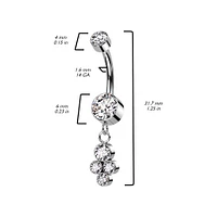 Implant Grade Titanium CZ Bezel Dainty Circle Cluster Dangle Belly Ring