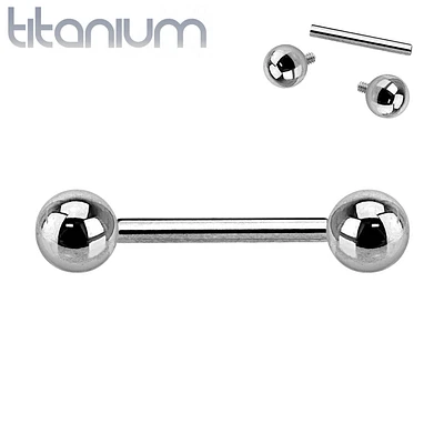 High Polished Internally Threaded Implant Grade Titanium Straight Barbell