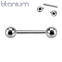 High Polished Internally Threaded Implant Grade Titanium Straight Barbell