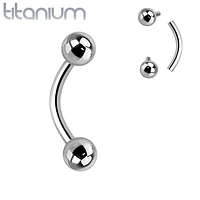 High Polished Implant Grade Titanium Internally Threaded Curved Barbell