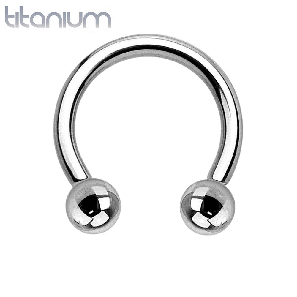 High Polished Implant Grade Solid Titanium Internally Threaded Horseshoe