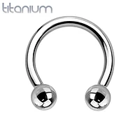 High Polished Implant Grade Solid Titanium Internally Threaded Horseshoe