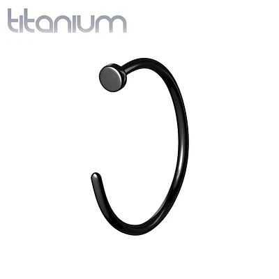 Implant Grade Titanium Black PVD Nose Hoop Ring with Stopper