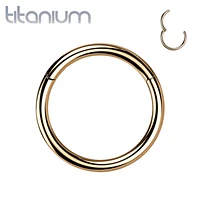 Implant Grade Titanium Rose Gold PVD Hinged Clicker Segment Cartilage Hoop Ring
