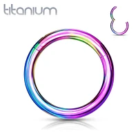 Implant Grade Titanium Rainbow PVD Hinged Clicker Segment Cartilage Hoop Ring