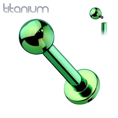 Implant Grade Titanium Internally Threaded Green PVD Labret