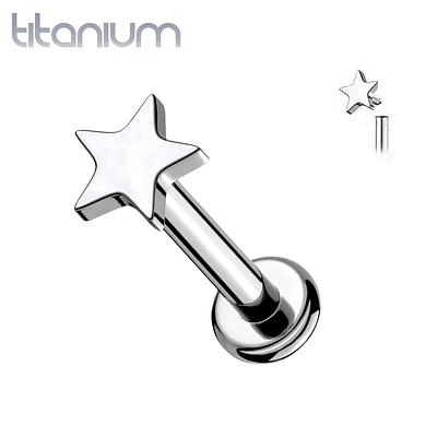 Internally Threaded Small Star Implant Grade Titanium Labret