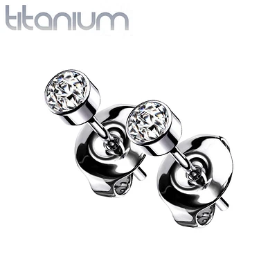 Pair Of Implant Grade Titanium Stud Earrings