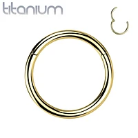 Implant Grade Titanium Gold PVD Hinged Clicker Segment Cartilage Hoop Ring